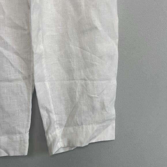 Sigrid Olsen Womens Linen Pull On Pants White Sz M Wide Leg Boho Vacation Beach - Picture 2 of 12